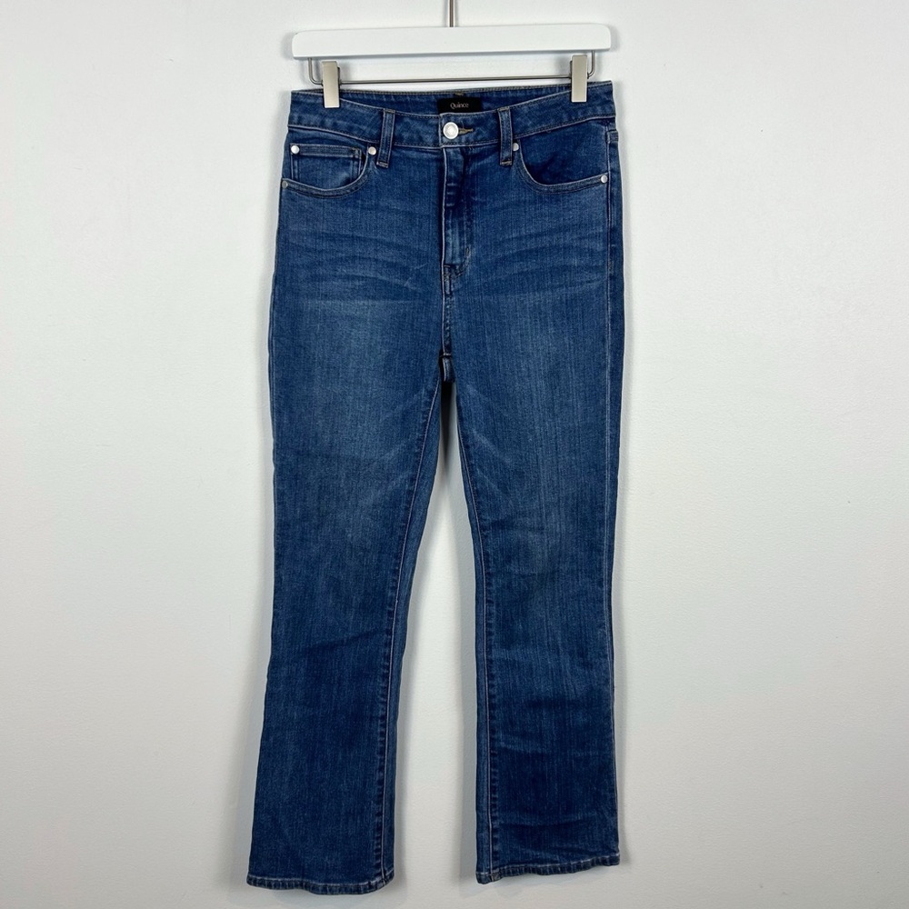 Quince Stretch High Rise Kick Flare Jeans Medium Wash Size 27